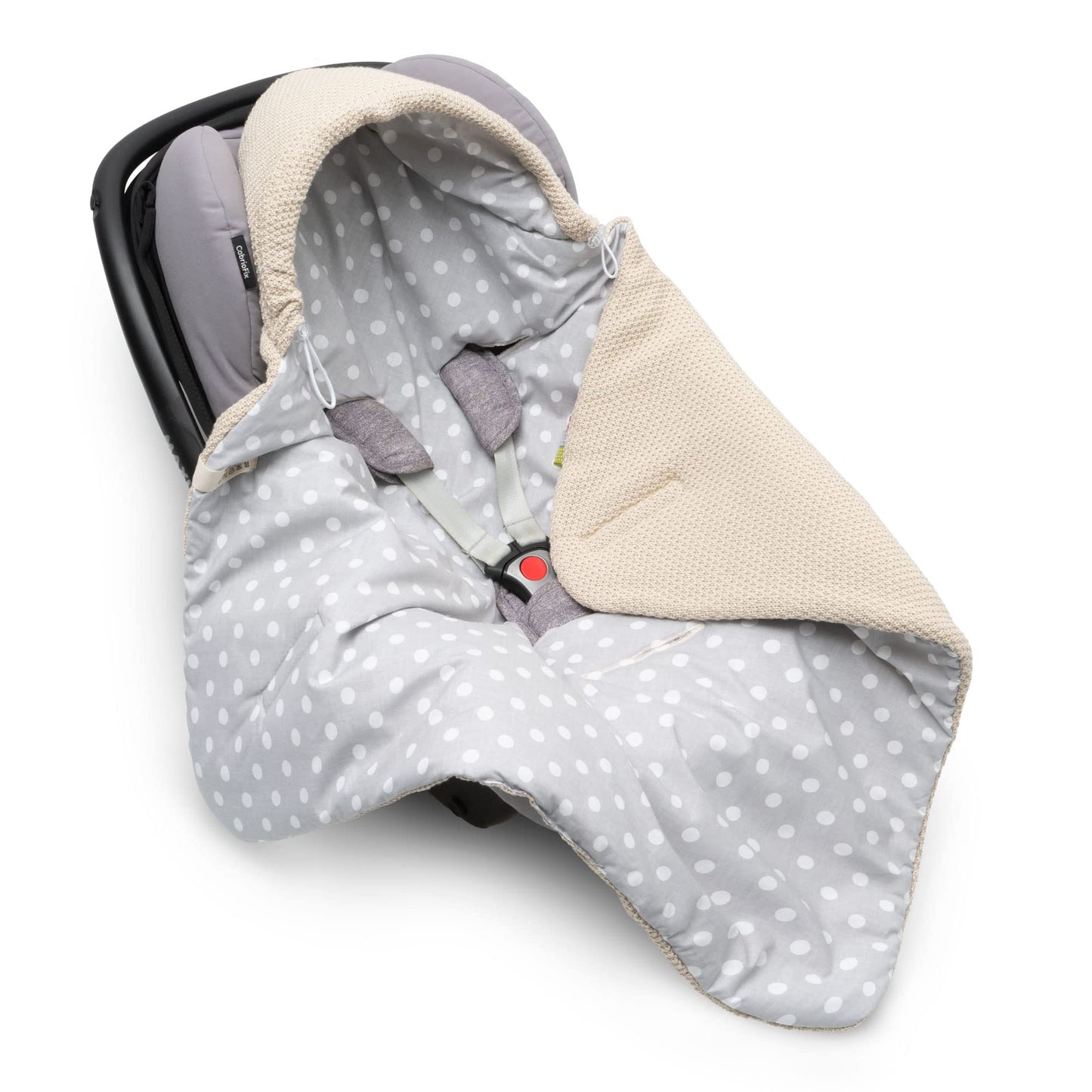 Baby Einschlagdecke Babyschale Winter Strickdecke Kinderwagendecke Fußsack Baby 100% Baumwolle mit Füllung Universal für Kinderwagen Buggys Frühling Maxi Cosi 3 Punkt Gurt Beige Grau(39) (Senfgelb)