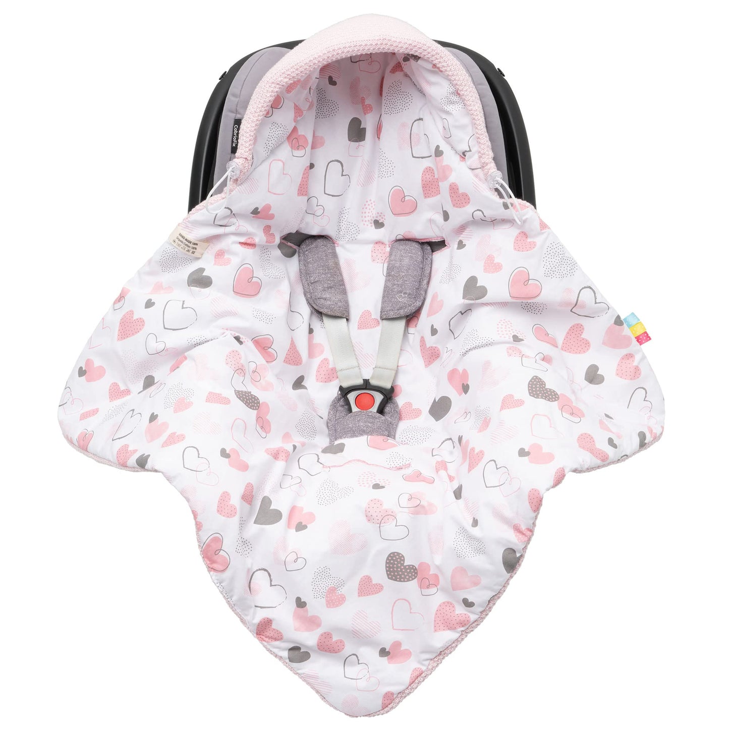 Baby Einschlagdecke Babyschale Winter Strickdecke Kinderwagendecke Fußsack Baby 100% Baumwolle mit Füllung Universal für Kinderwagen Buggys Frühling Maxi Cosi 3 Punkt Gurt Beige Grau(39) (Senfgelb)