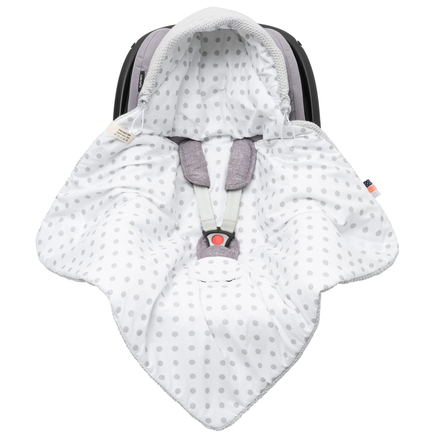 Baby Einschlagdecke Babyschale Winter Strickdecke Kinderwagendecke Fußsack Baby 100% Baumwolle mit Füllung Universal für Kinderwagen Buggys Frühling Maxi Cosi 3 Punkt Gurt Beige Grau(39) (Senfgelb)
