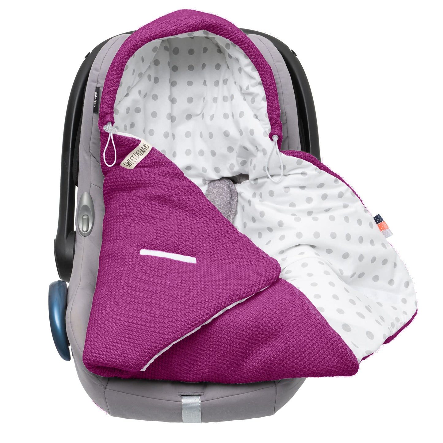 Baby Einschlagdecke Babyschale Winter Strickdecke Kinderwagendecke Fußsack Baby 100% Baumwolle mit Füllung Universal für Kinderwagen Buggys Frühling Maxi Cosi 3 Punkt Gurt Beige Grau(39) (Senfgelb)