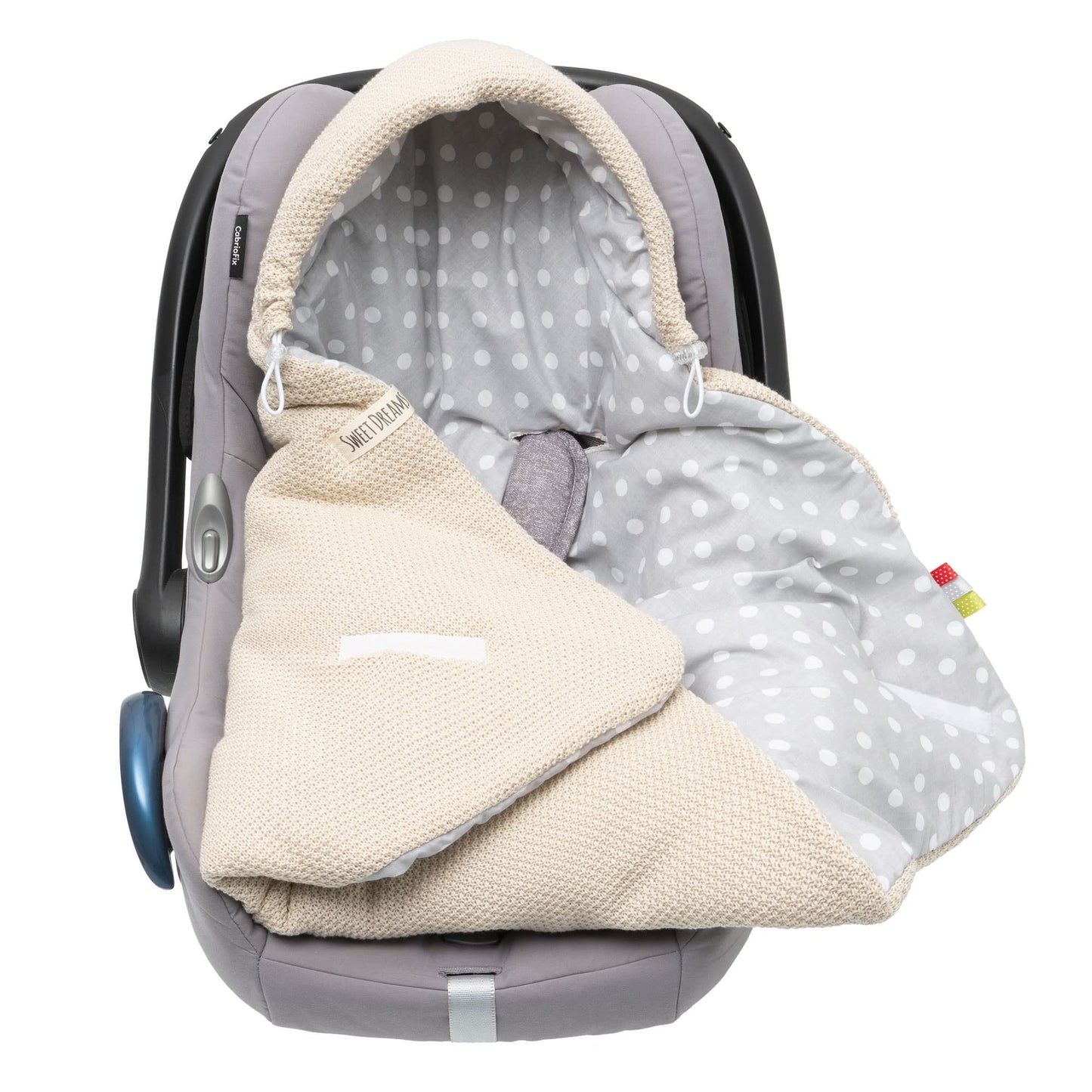 Baby Einschlagdecke Babyschale Winter Strickdecke Kinderwagendecke Fußsack Baby 100% Baumwolle mit Füllung Universal für Kinderwagen Buggys Frühling Maxi Cosi 3 Punkt Gurt Beige Grau(39) (Senfgelb)