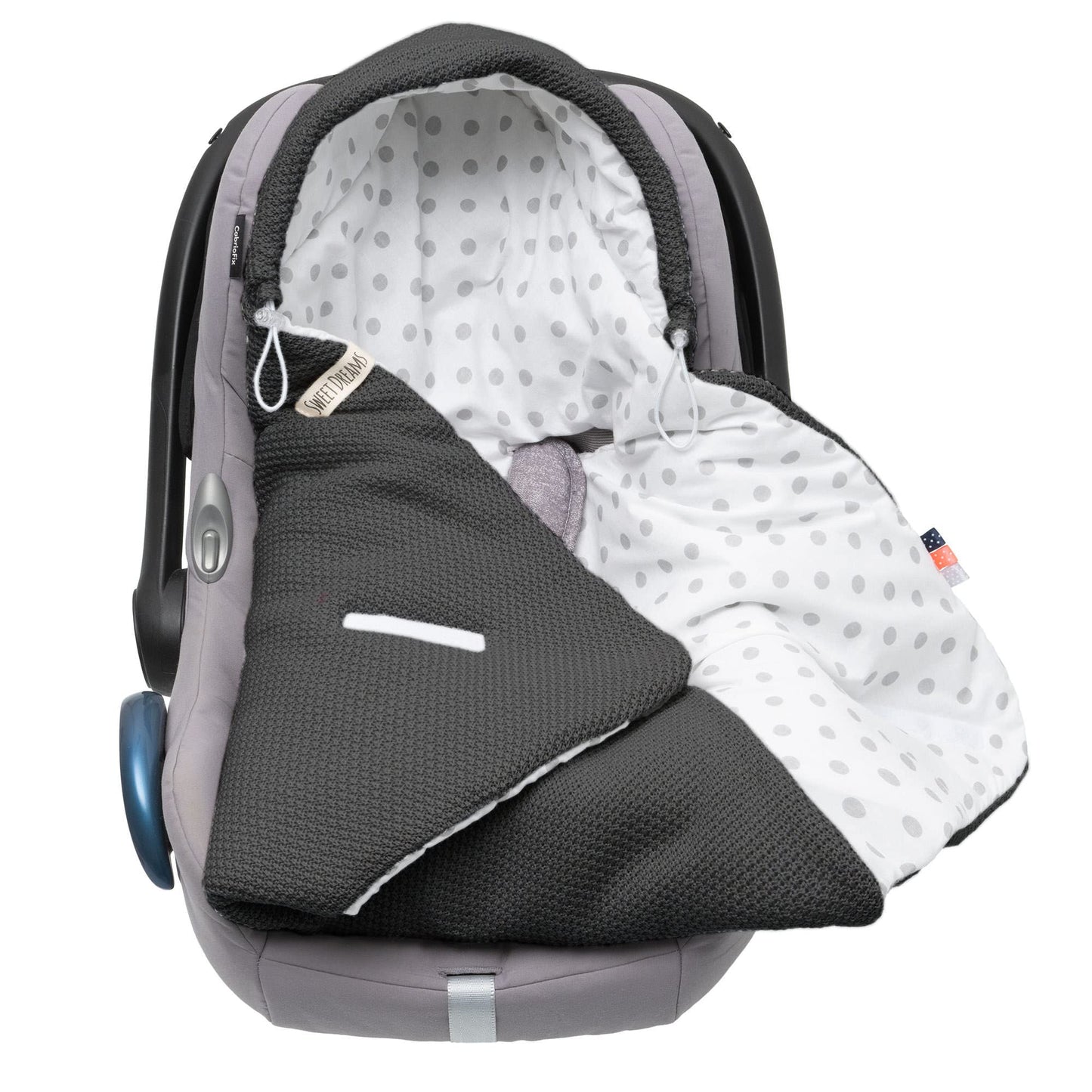 Baby Einschlagdecke Babyschale Winter Strickdecke Kinderwagendecke Fußsack Baby 100% Baumwolle mit Füllung Universal für Kinderwagen Buggys Frühling Maxi Cosi 3 Punkt Gurt Beige Grau(39) (Senfgelb)